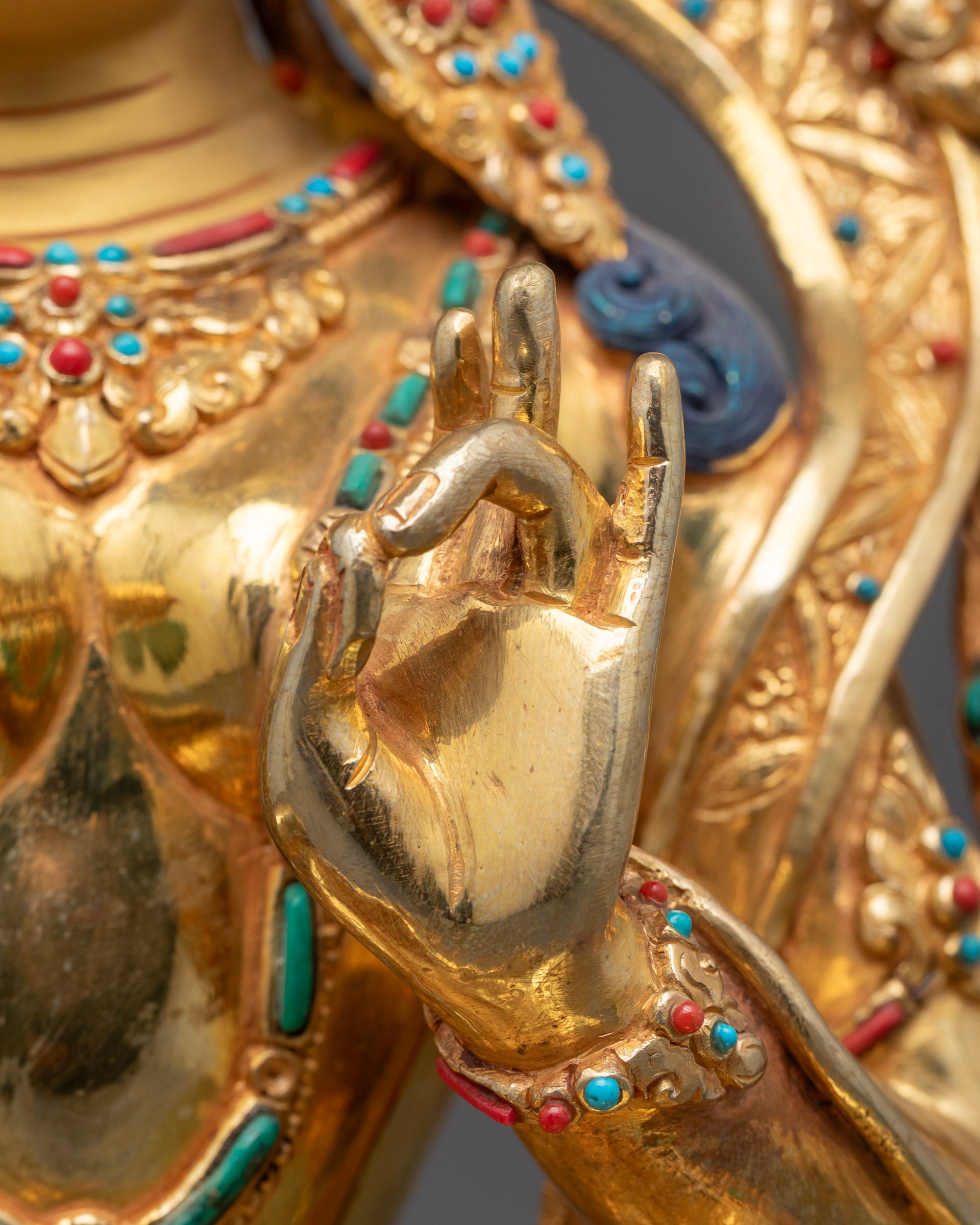 Traditional Green Tara Statue for Altar and Meditation