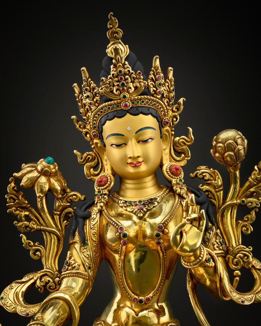 Buddhist Green Tara Statue: Handcrafted Art for Spiritual Growth