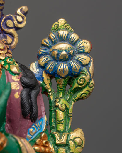 Green-Shade Mother Tara Statue | Traditional Tibetan Art