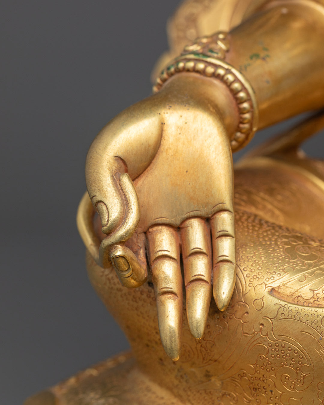 Beautifully Hand-Carved Green Tara Statue