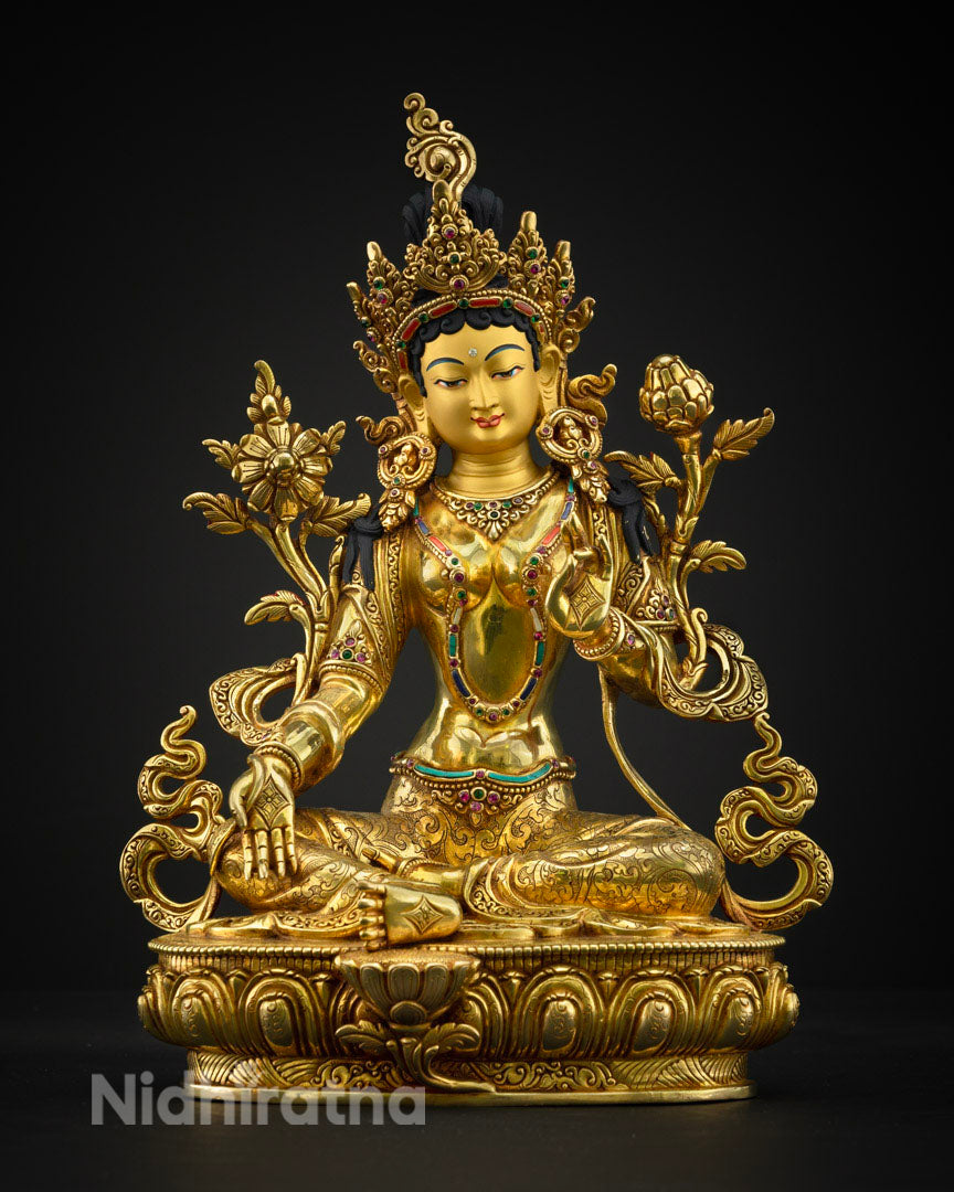 Buddhist Green Tara Statue | Handmade Buddhist Sculpture