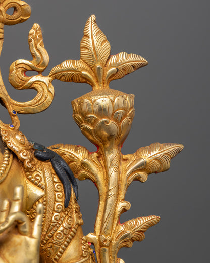 Nepal-Made Green Tara Statue | Traditional Lost Wax Buddhist Art