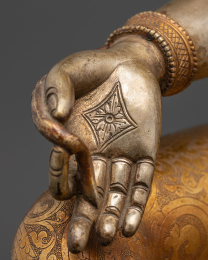 Silver-Plated Tibetan Green Tara Statue