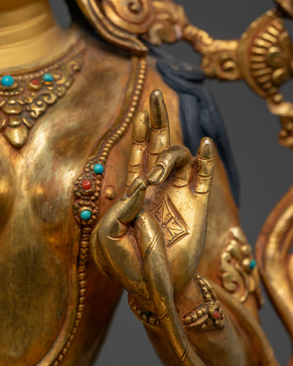 Green Tara Statue from Nepal: Elegance and Spirituality