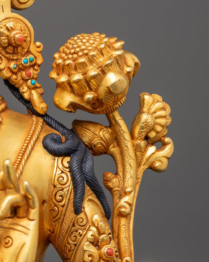 Nepalese Green Tara Statue | Spiritual Home Decor
