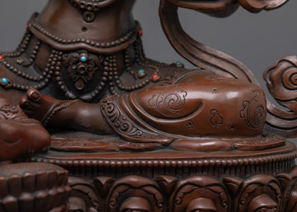Handcrafted Oxidized Green Tara Statue | Traditional Himalayan Craft