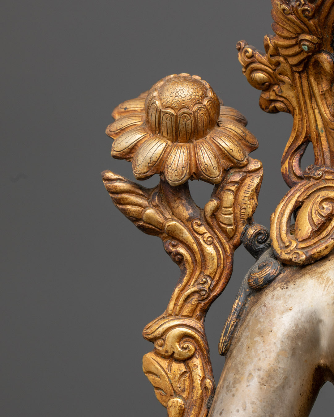Silver-Plated Tibetan Green Tara Statue