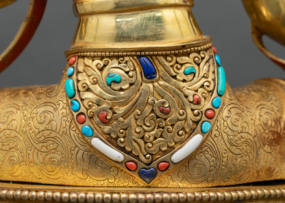 Buddhist Green Tara – Gold Gilded Copper Statue from Nepal