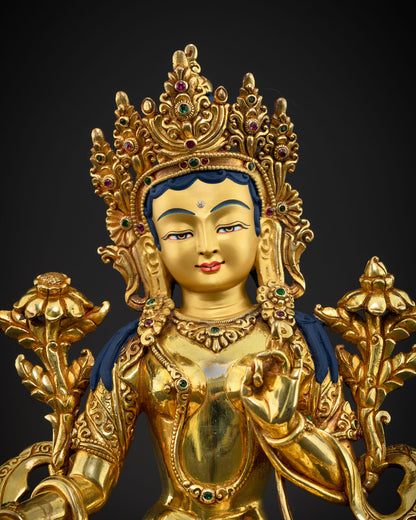 Jetsun Dolma Green Tara Goddess Statue | Compassionate Liberator