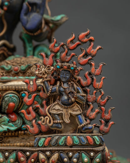 Lapis Lazuli Green Tara Statue | Compassionate Mother of All Buddhas