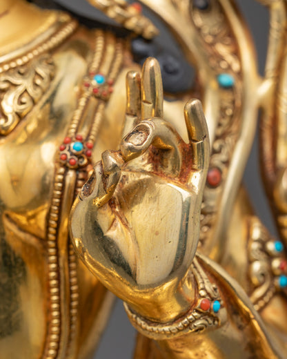 Beautiful Green Tara Statue | Traditional Himalayan Buddhist Art