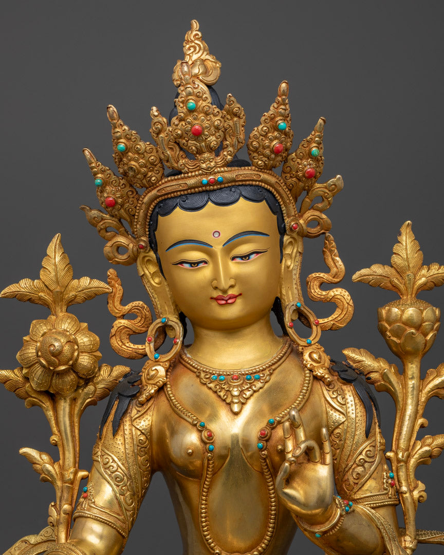 Buddhist Green Tara Sculpture