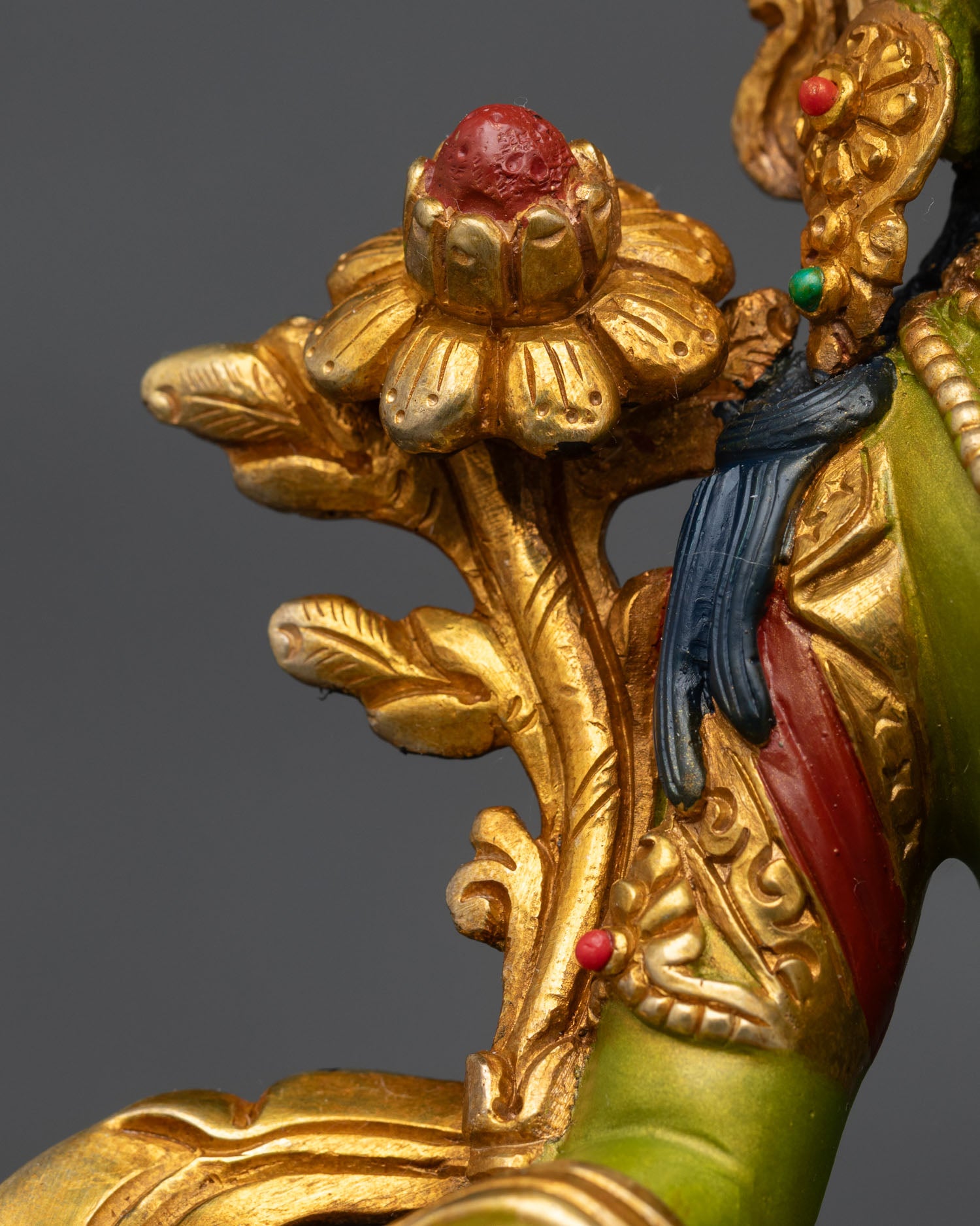 Hand-Painted Green Tara Statue | Mother of all Buddhas