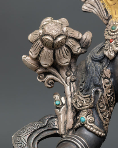 Oxidized Copper Green Tara Statue | Tibetan Artwork