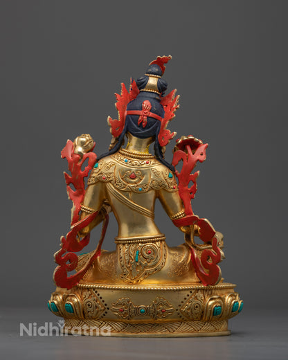 10.5" Green Tara Statue |  Handcrafted Dolma Statue