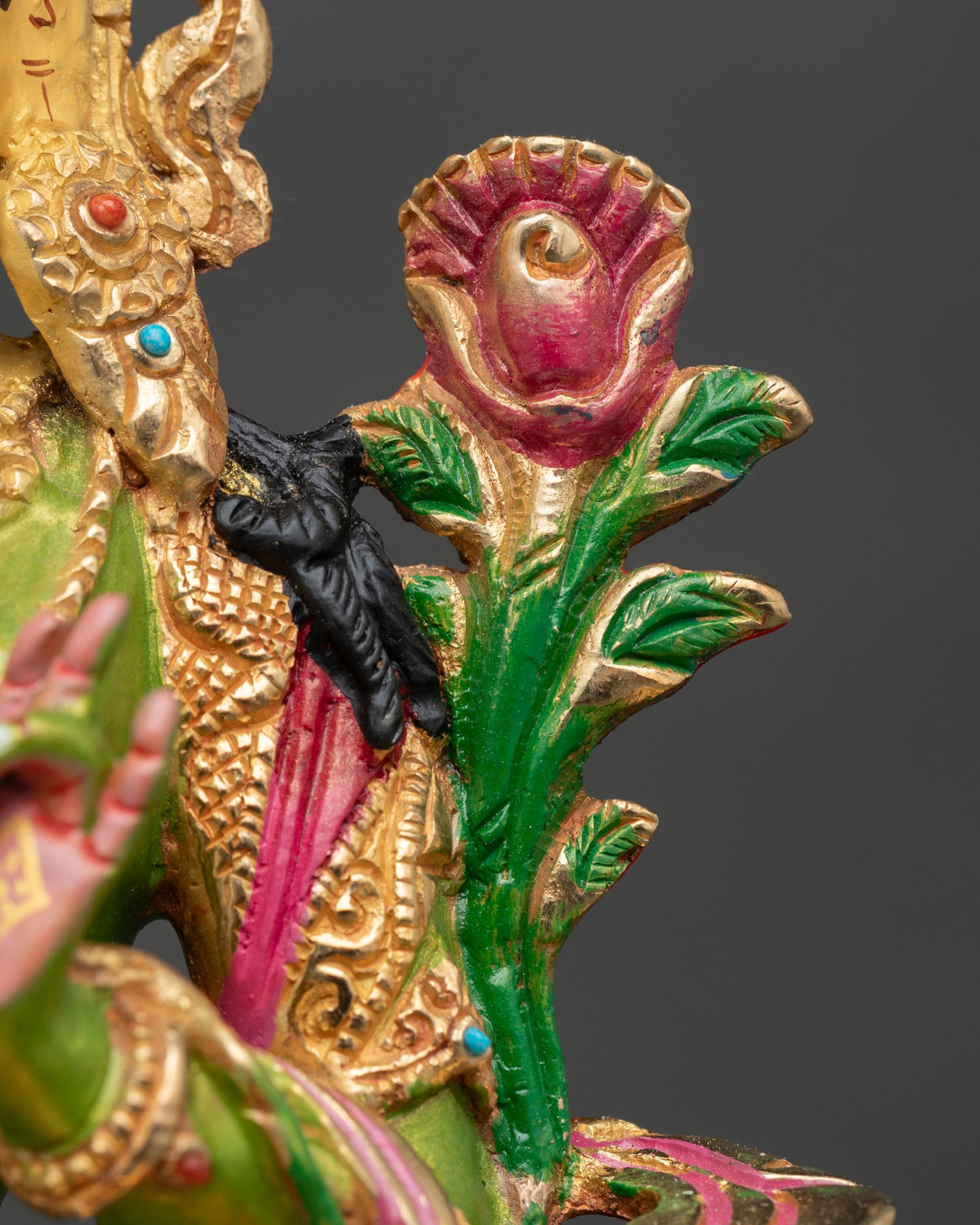 Hand-Painted Green Tara Statue | Elegant Buddhist Home Decor