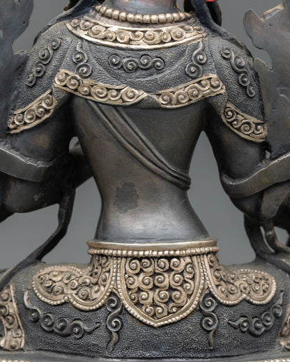 Oxidized Copper Green Tara Statue | Tibetan Artwork
