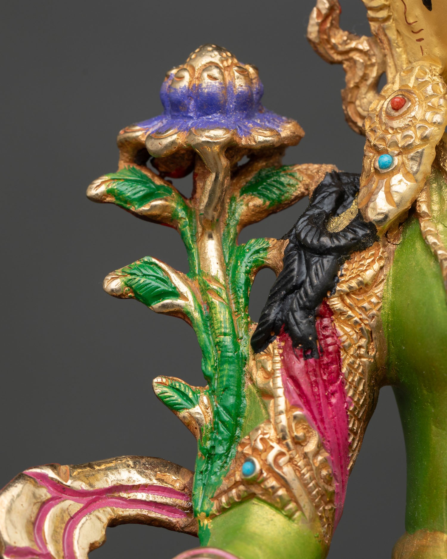 Hand-Painted Green Tara Statue | Elegant Buddhist Home Decor