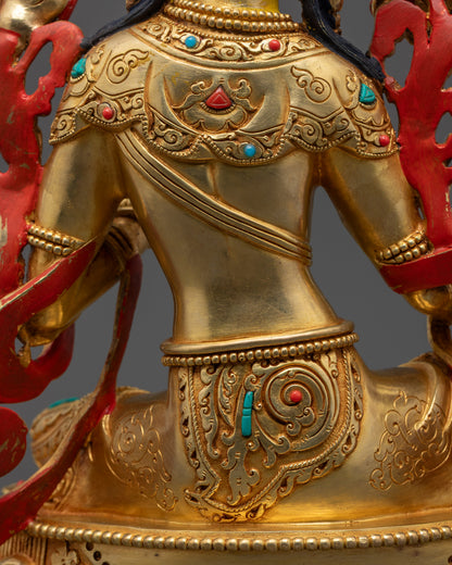 10.5" Green Tara Statue |  Handcrafted Dolma Statue