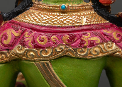 Hand-Painted Green Tara Statue | Elegant Buddhist Home Decor