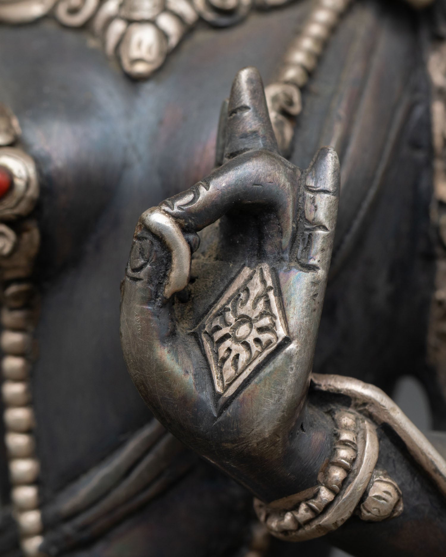 Oxidized Copper Green Tara Statue | Tibetan Artwork