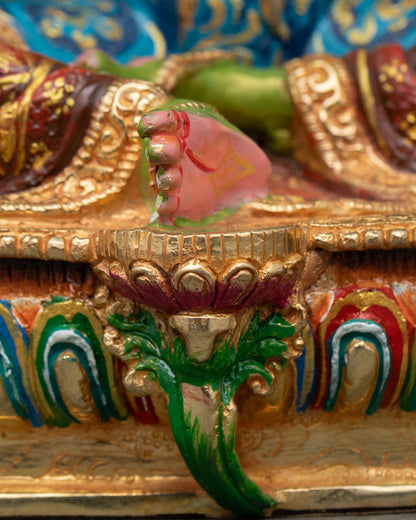 Hand-Painted Green Tara Statue | Elegant Buddhist Home Decor