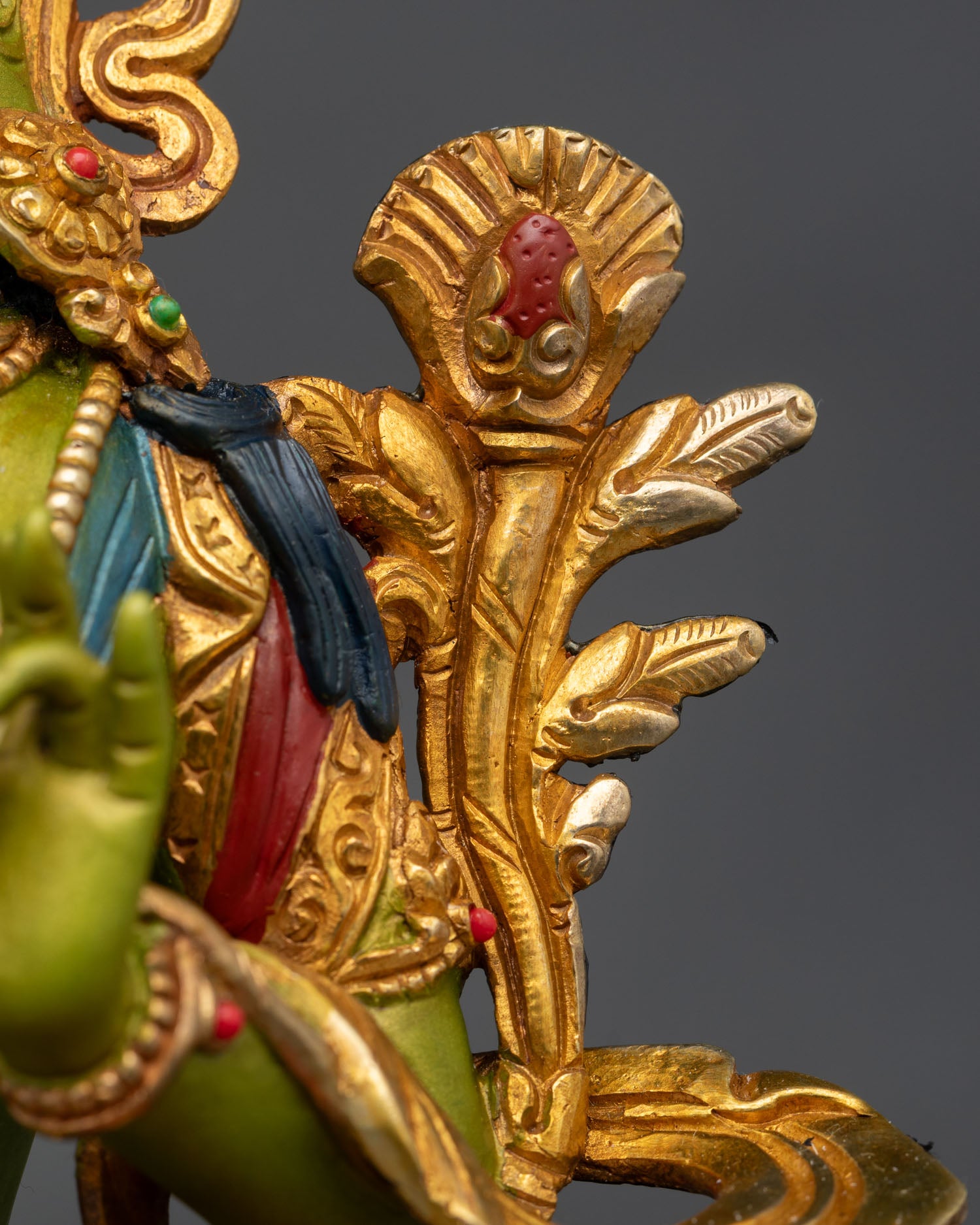 Hand-Painted Green Tara Statue | Mother of all Buddhas