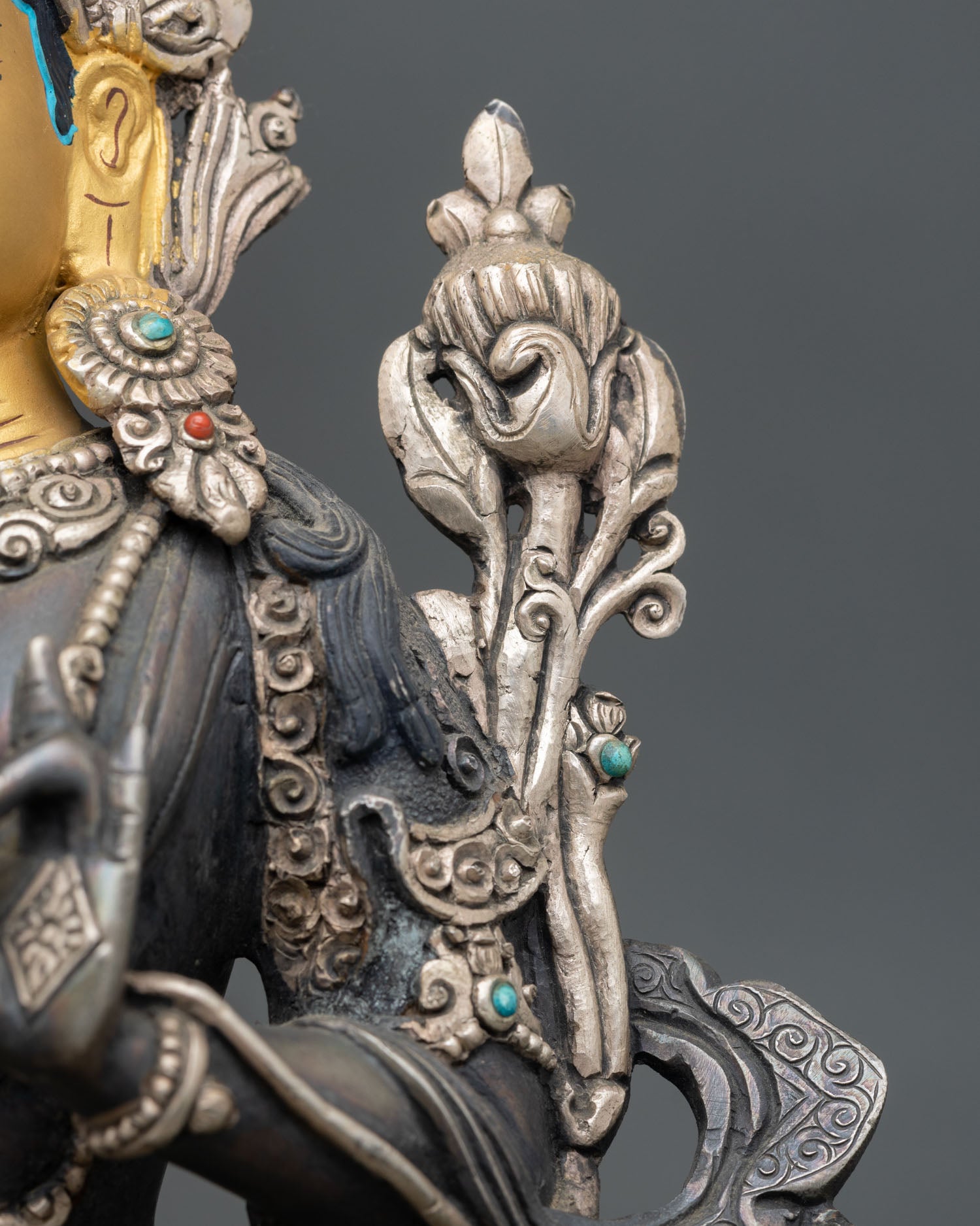Oxidized Copper Green Tara Statue | Tibetan Artwork