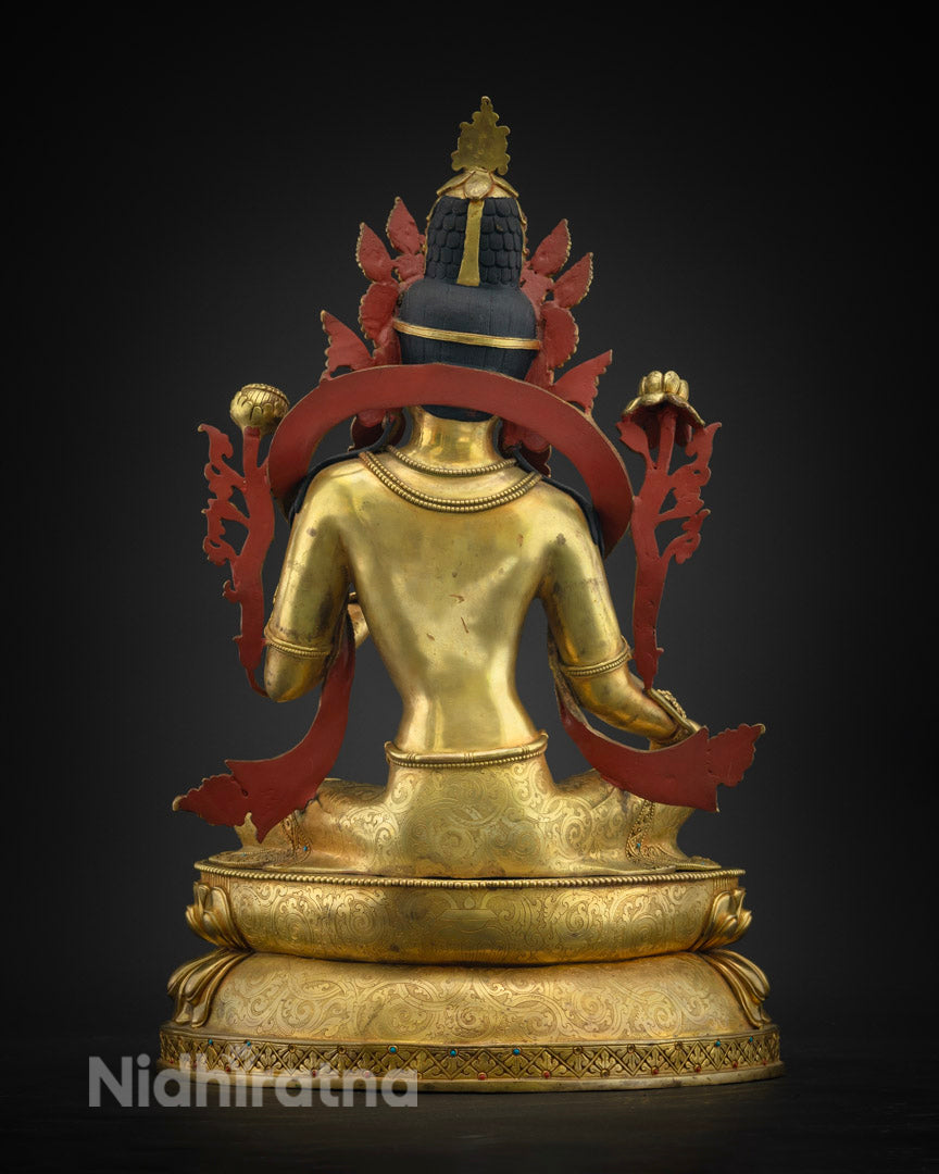 Masterpiece Buddhist Green Tara Statue | Tibetan Art Statue