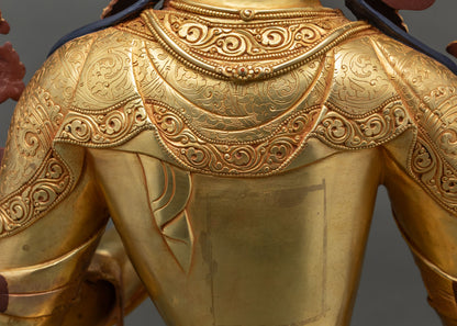 Green Tara Statue (75cm) | Fully Gold Fire-Gilded Buddhist Sculpture