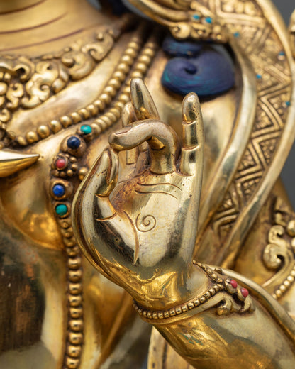Blessed Green Tara | 24K Gold Gilded Copper Sculpture