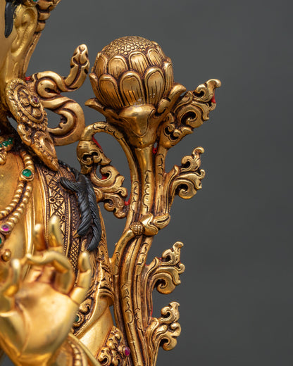 Green Tara Copper Statue | Handcrafted Buddhist Sculpture