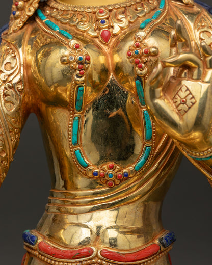 Handcrafted Green Tara Statue | Emblem of Enlightened Activity