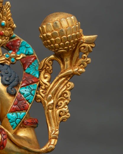 Divine Green Tara Copper Statue – Buddhist Meditation & Altar Decor