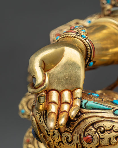 Beautiful Green Tara Statue from Nepal – Tibetan Buddhist Altarpiece