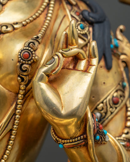 Beautiful Green Tara Statue from Nepal – Tibetan Buddhist Altarpiece