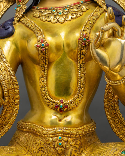 Large Green Tara Statue | Symbol of Swift Compassion & Liberation