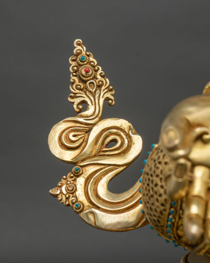 Enthroned Green Tara Statue | 29-Inche Tall Handmade Buddhist Figurine