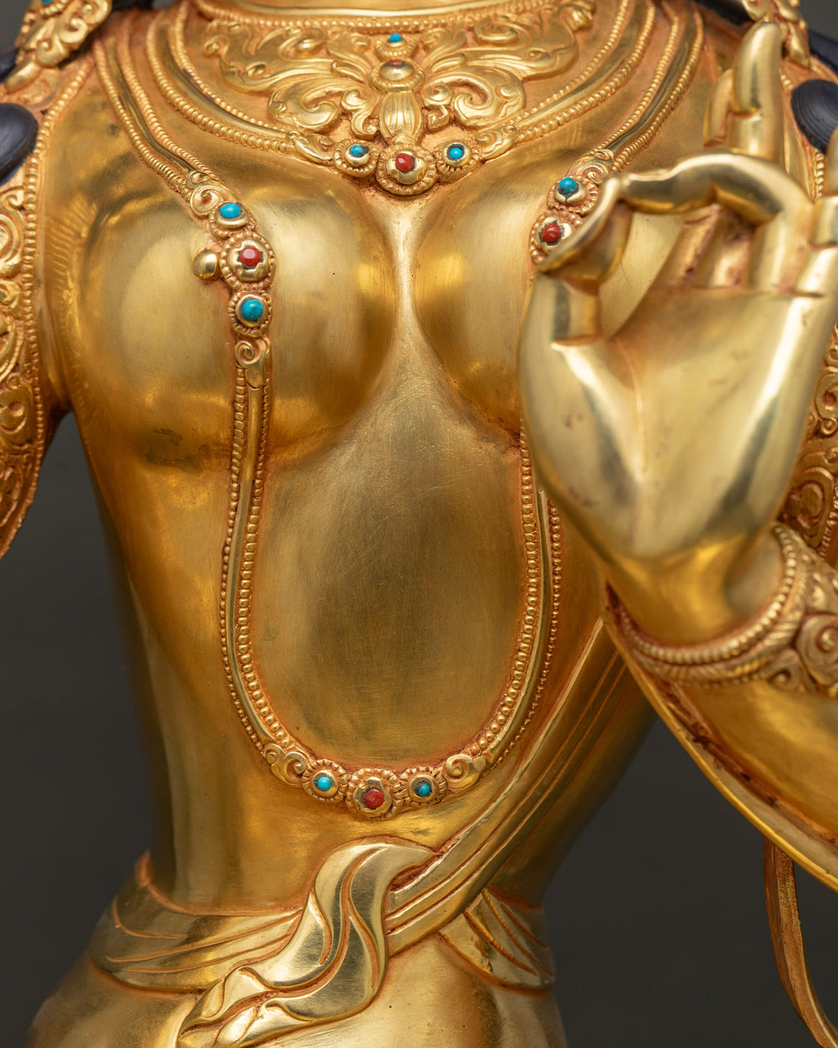 Green Tara Statue (75cm) | Fully Gold Fire-Gilded Buddhist Sculpture