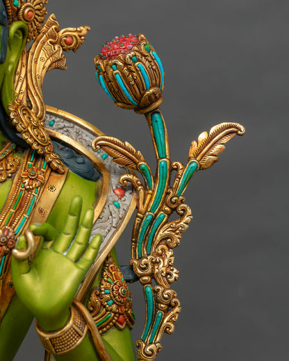 Swift Savior Green Tara Statue | Handcrafted Buddhist Masterpiece