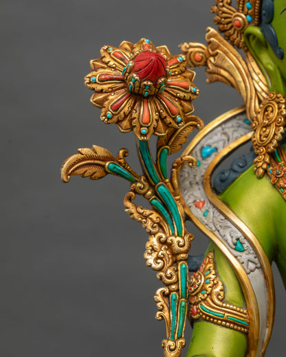 Swift Savior Green Tara Statue | Handcrafted Buddhist Masterpiece