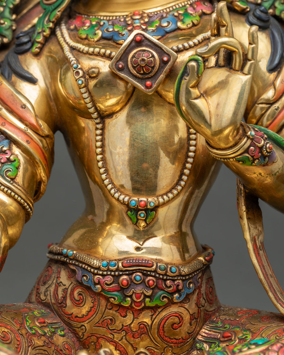 Elegant Green Tara Statue – Buddhist Compassionate Goddess Sculpture