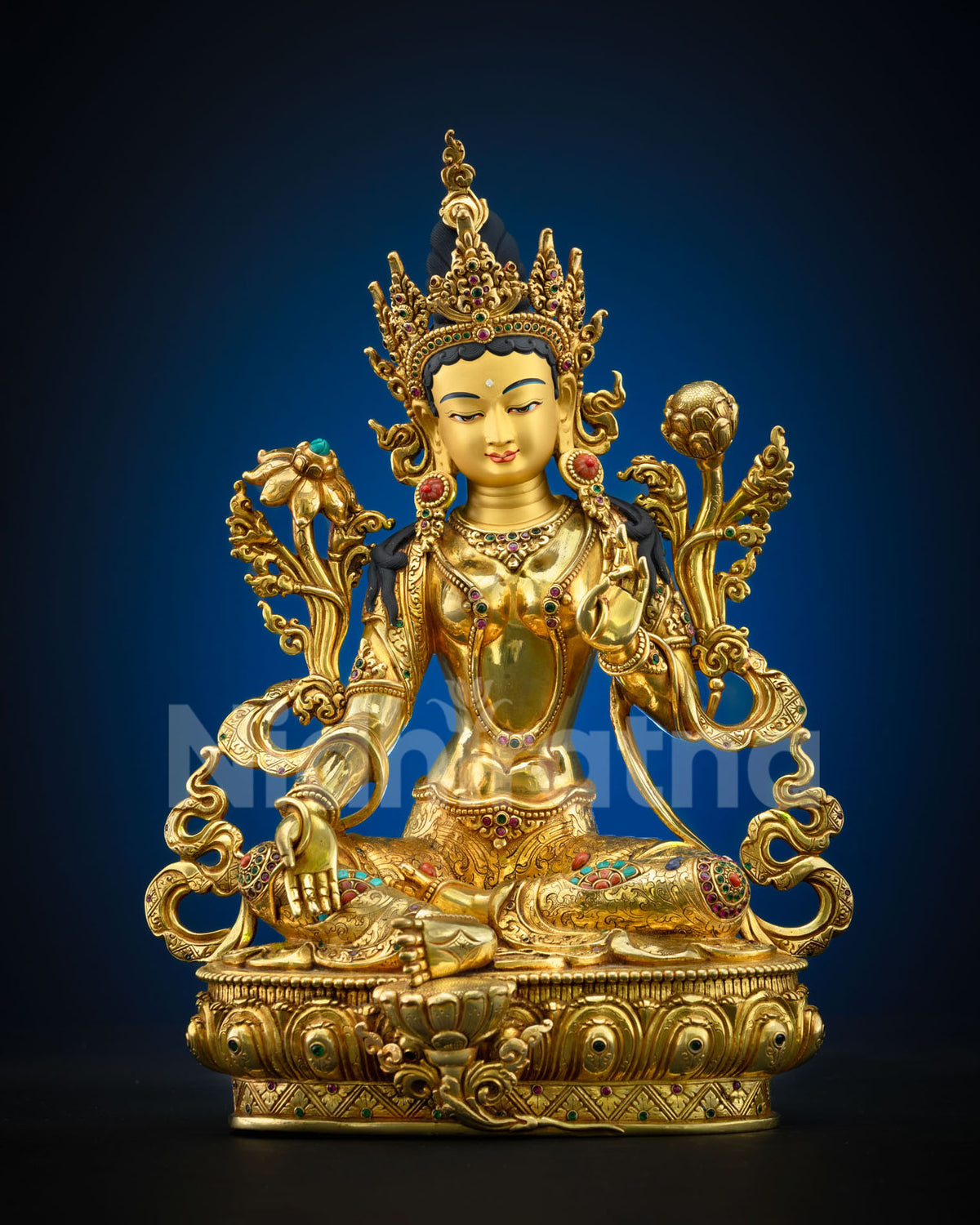 Buddhist Green Tara Statue: Handcrafted Art for Spiritual Growth