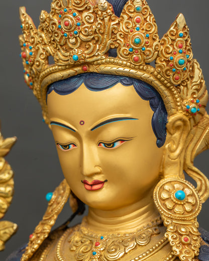 Handcrafted Green Tara Statue | Compassionate Mother Who Dispels Fear