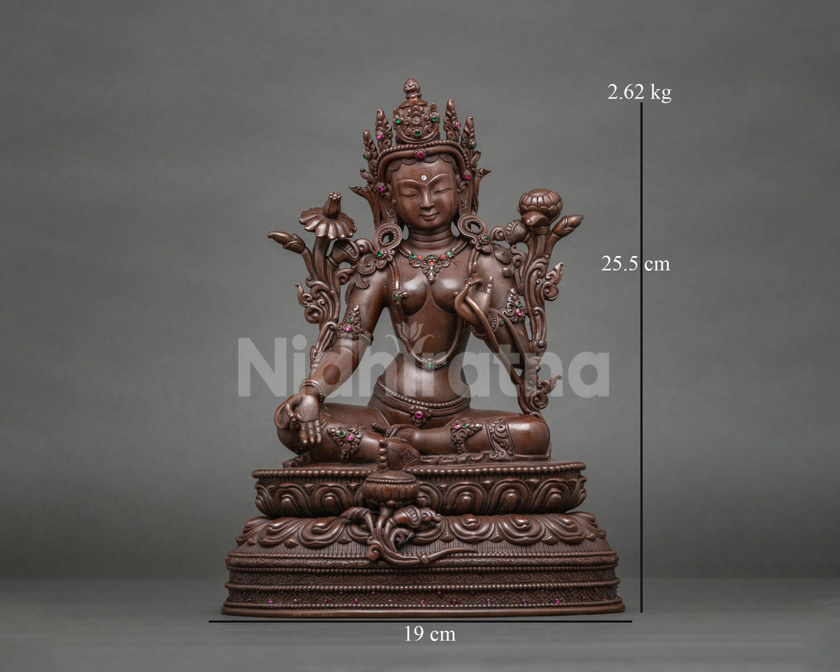 Tibetan Green Tara Statue for Meditation | Authentic Newari Craft