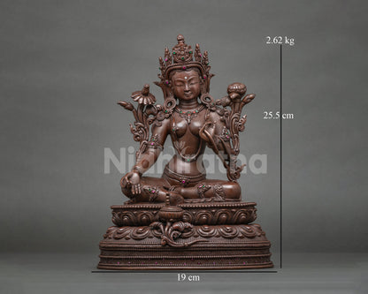Tibetan Green Tara Statue for Meditation | Authentic Newari Craft