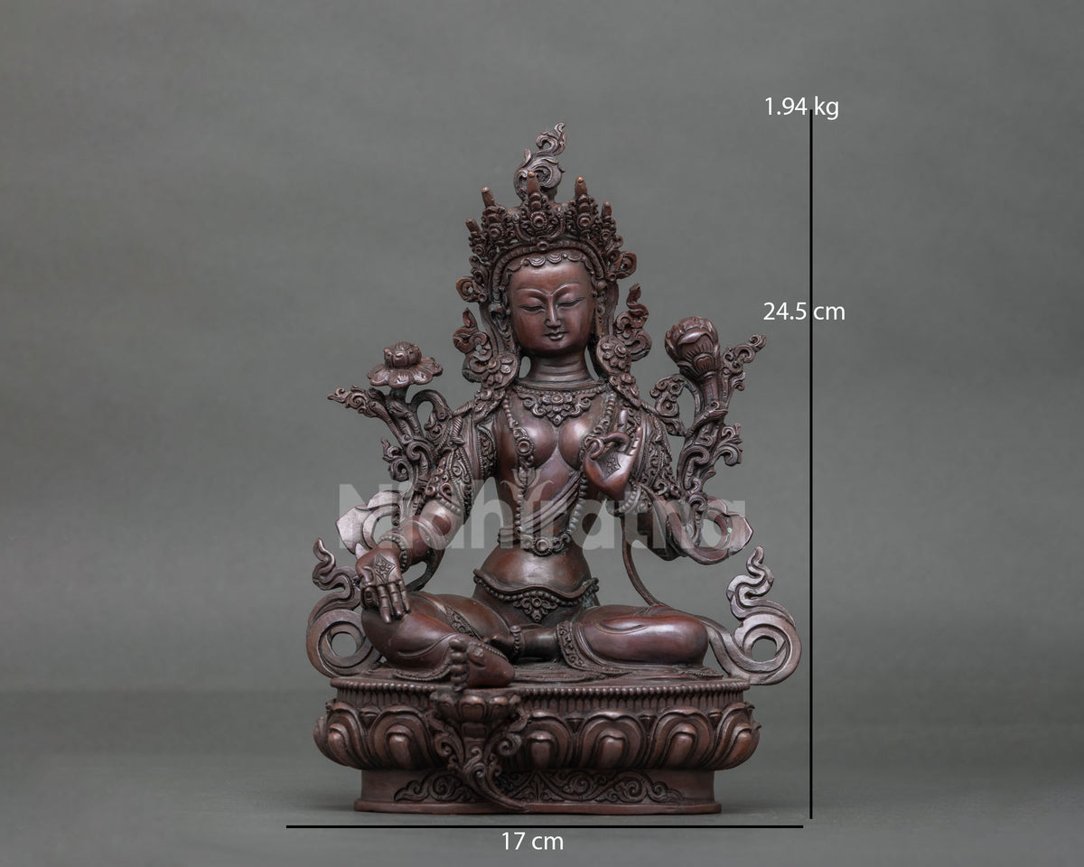 Handcrafted Green Tara Statue | Traditional Himalayan Artistry