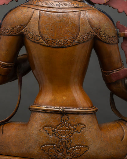 Green Tara Oxidized Statue | 28" Life-Size Buddhist Goddess Idol