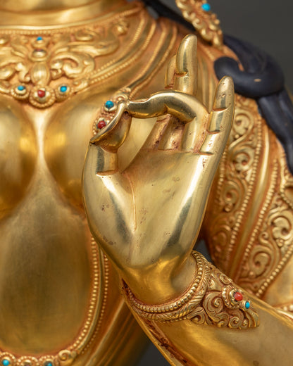 Green Tara Statue (75cm) | Fully Gold Fire-Gilded Buddhist Sculpture