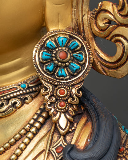 Beautiful Green Tara Statue from Nepal – Tibetan Buddhist Altarpiece